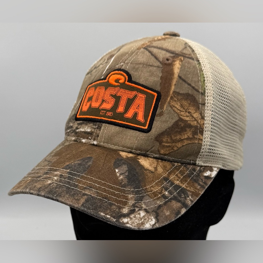 Costa Del Mar Patch Bass Realtree Edge‎ / Stone Adjustable Mesh Trucker Hat Cap